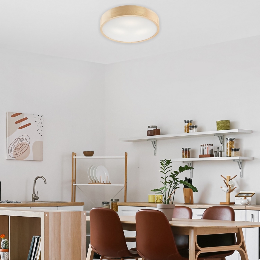 Таванно осветително тяло NATURAL 3xE27/60W/230V, Ø 47,5 см, бор