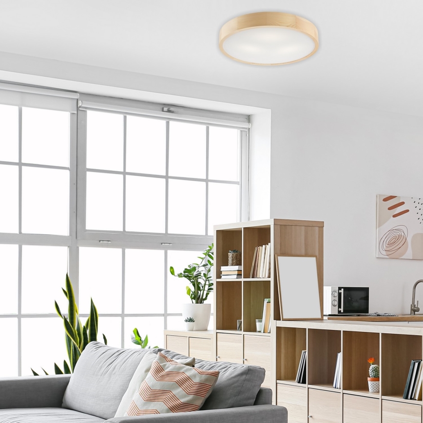 Таванно осветително тяло NATURAL 3xE27/60W/230V, Ø 47,5 см, бор