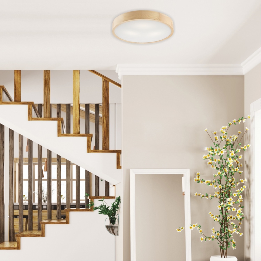 Таванно осветително тяло NATURAL 3xE27/60W/230V, Ø 47,5 см, бор