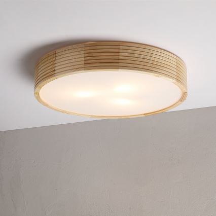 Таванно осветително тяло NATURAL MODERN 3xE27/15W/230V Ø 47,5 cm бор