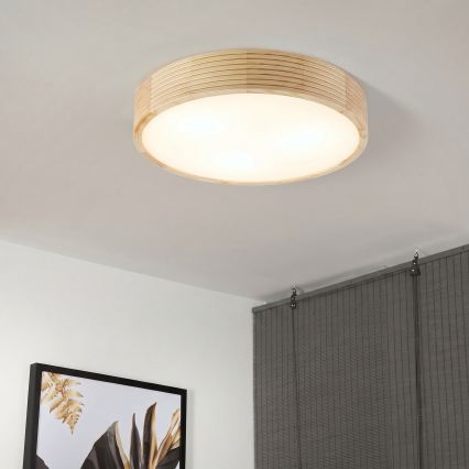 Таванно осветително тяло NATURAL MODERN 3xE27/15W/230V Ø 47,5 cm бор