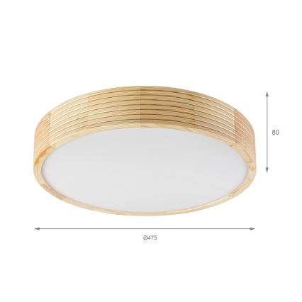 Таванно осветително тяло NATURAL MODERN 3xE27/15W/230V Ø 47,5 cm бор
