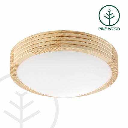 Таванно осветително тяло NATURAL MODERN SLIM 1xE27/15W/230V, Ø 27,5 см, от бор