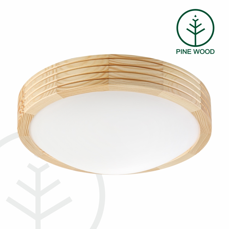 Таванно осветително тяло NATURAL MODERN SLIM 1xE27/15W/230V, Ø 27,5 см, от бор