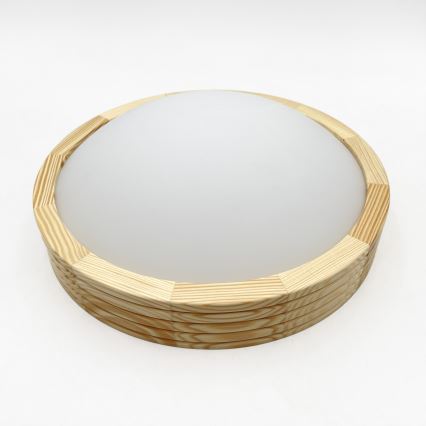 Таванно осветително тяло NATURAL MODERN SLIM 1xE27/15W/230V, Ø 27,5 см, от бор