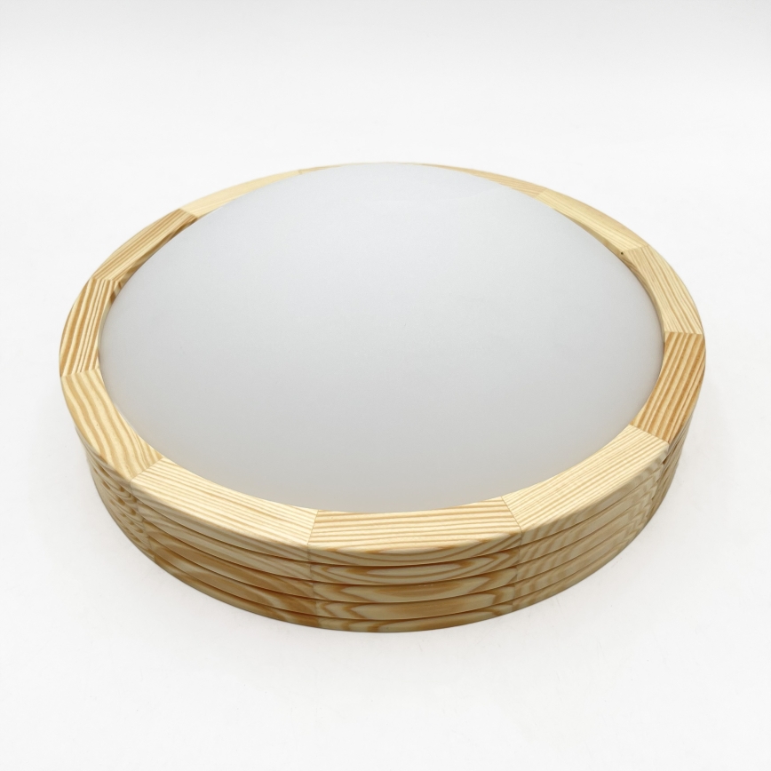 Таванно осветително тяло NATURAL MODERN SLIM 1xE27/15W/230V, Ø 27,5 см, от бор