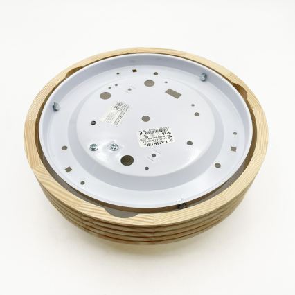 Таванно осветително тяло NATURAL MODERN SLIM 1xE27/15W/230V, Ø 27,5 см, от бор