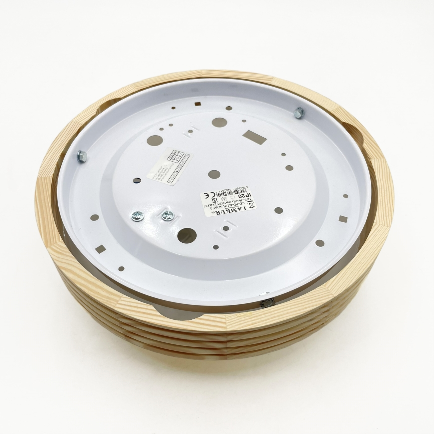 Таванно осветително тяло NATURAL MODERN SLIM 1xE27/15W/230V, Ø 27,5 см, от бор