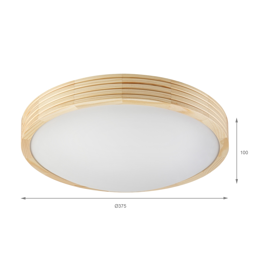 Таванно осветително тяло NATURAL MODERN SLIM 2xE27/15W/230V Ø 37,5 см от бор