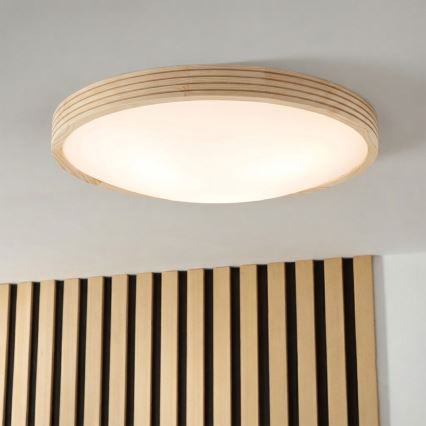 Таванно осветително тяло NATURAL MODERN SLIM 3xE27/15W/230V Ø 47,5 см, в цвят сосна