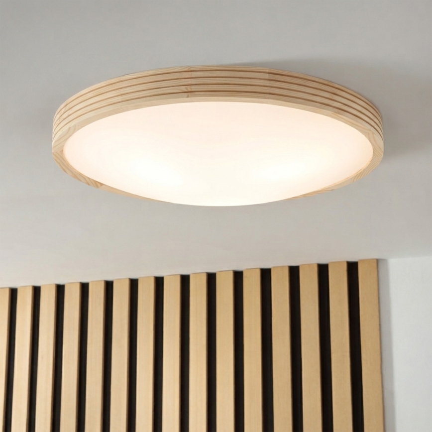 Таванно осветително тяло NATURAL MODERN SLIM 3xE27/15W/230V Ø 47,5 см, в цвят сосна