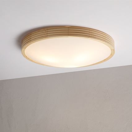 Таванно осветително тяло NATURAL MODERN SLIM 3xE27/15W/230V Ø 47,5 см, в цвят сосна