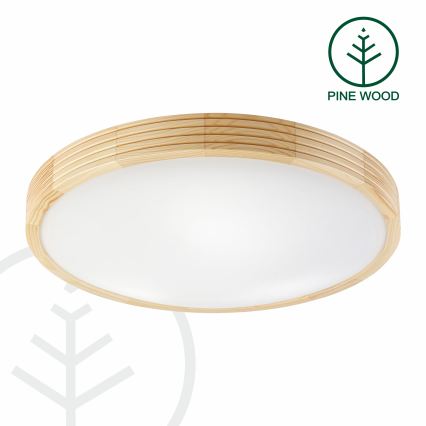 Таванно осветително тяло NATURAL MODERN SLIM 3xE27/15W/230V Ø 47,5 см, в цвят сосна