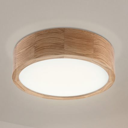 Таванно осветително тяло OAK 1xE27/60W/230V, в цвят дъб, диаметър 27,5 см