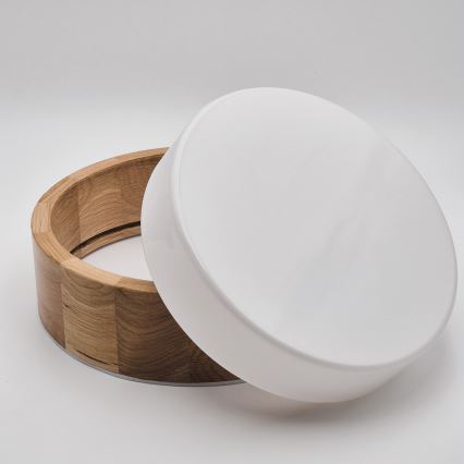 Плафон за баня OAK, 2xE27/15W/230V, IP54, дъб, диаметър 27 см