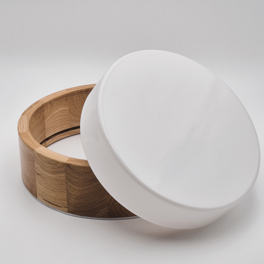 Плафон за баня OAK, 2xE27/15W/230V, IP54, дъб, диаметър 27 см