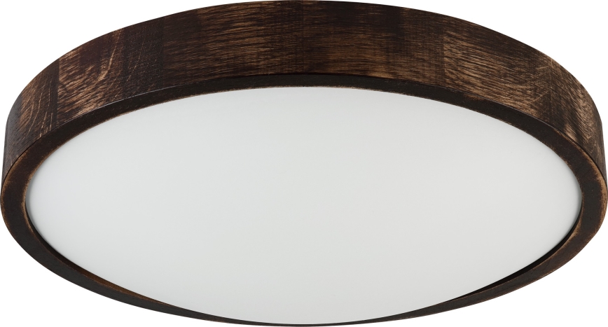 Таванно осветително тяло OAK SLIM 2xE27/15W/230V Ø 37 см дъб/тъмнокафяв