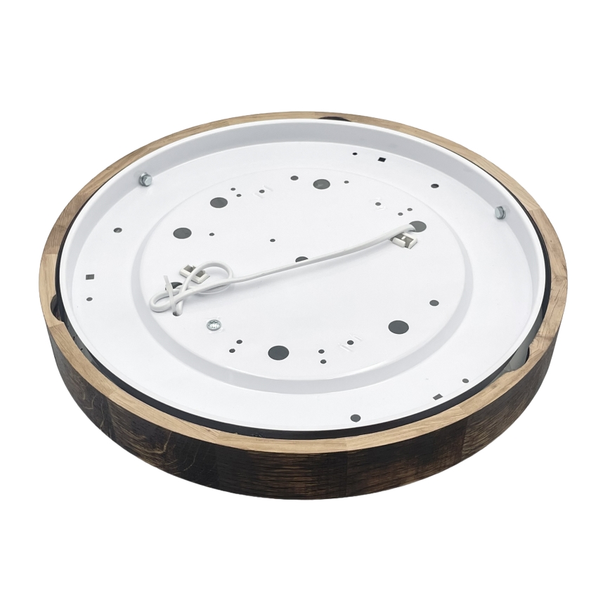 Таванно осветително тяло OAK SLIM 2xE27/15W/230V Ø 37 см дъб/тъмнокафяв
