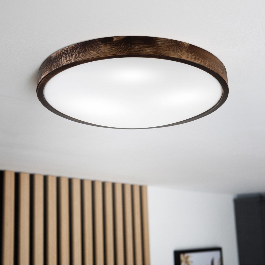 Таванно осветително тяло OAK SLIM 3xE27/15W/230V Ø 47 см дъб/тъмнокафяво