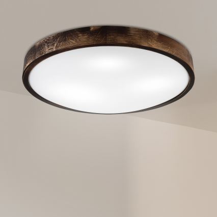Таванно осветително тяло OAK SLIM 3xE27/15W/230V Ø 47 см дъб/тъмнокафяво
