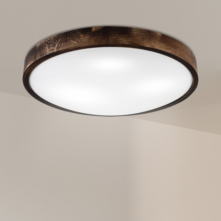 Таванно осветително тяло OAK SLIM 3xE27/15W/230V Ø 47 см дъб/тъмнокафяво