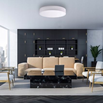 Потолно осветително тяло CLEO със сензор за движение и за здрач, 6xE27/24W/230V, Ø 80 см, бяло