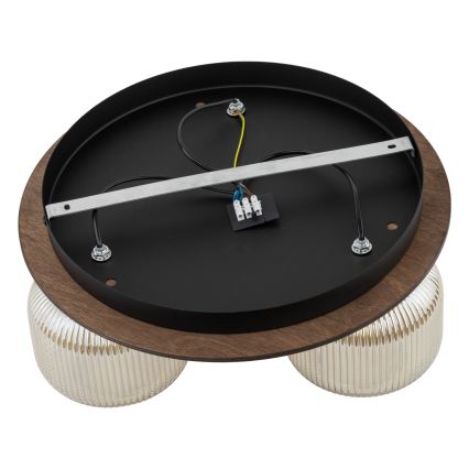 Таванно осветително тяло SALVIA 3xE14/10W/230V Ø 40 см кафяво/димчато кафяво
