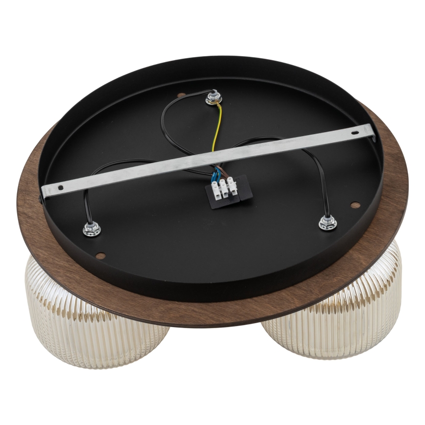 Таванно осветително тяло SALVIA 3xE14/10W/230V Ø 40 см кафяво/димчато кафяво