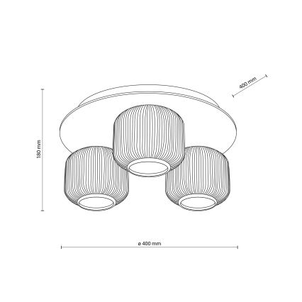 Таванно осветително тяло SALVIA 3xE14/10W/230V Ø 40 см кафяво/димчато кафяво