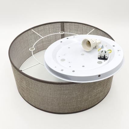 Таванно осветително тяло SIRJA 1xE27/15W/230V Ø 35 cm кафяво