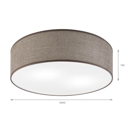 Таванно осветително тяло SIRJA 2xE27/15W/230V диаметър 45 см кафяво