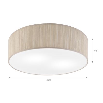 Таванно осветително тяло SIRJA 2xE27/15W/230V Ø 45 cm бежово