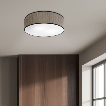 Таванно осветително тяло SIRJA 2xE27/15W/230V Ø 45 cm кафяво