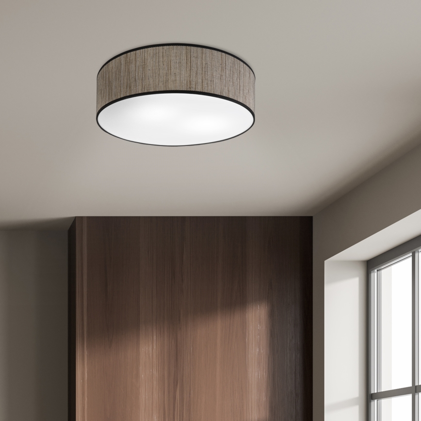 Таванно осветително тяло SIRJA 2xE27/15W/230V Ø 45 cm кафяво