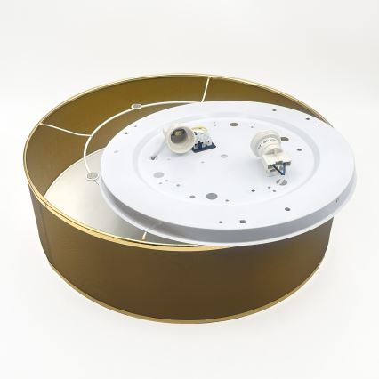 Таванно осветително тяло SIRJA 2xE27/15W/230V Ø 45 см, кафяво/златисто