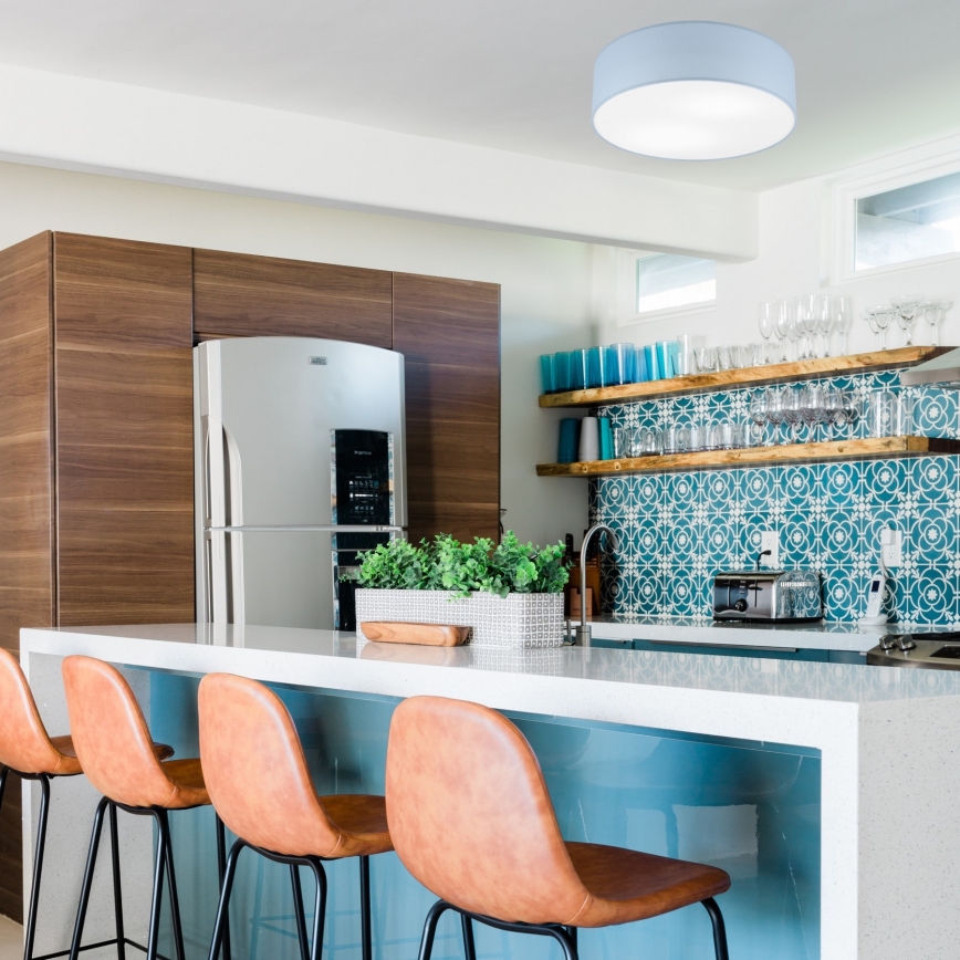 Таванно осветително тяло SIRJA PASTEL 2xE27/15W/230V, диаметър 45 см, синьо