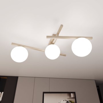 Таванно осветително тяло SMART 3xE14/10W/230V бежово/бяло
