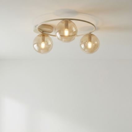 Таванно осветително тяло SOPRA 3xE14/10W/230V бежово/димчато бежово