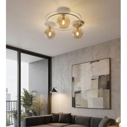 Таванно осветително тяло SOPRA 3xE14/10W/230V бежово/димчато бежово