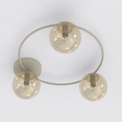 Таванно осветително тяло SOPRA 3xE14/10W/230V бежово/димчато бежово