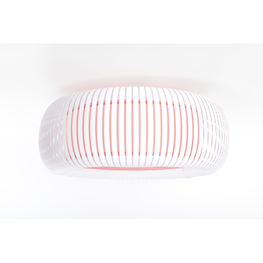 Таванно осветително тяло STRIPES 2xE27/40W/230V Ø 55 см бяло/розово