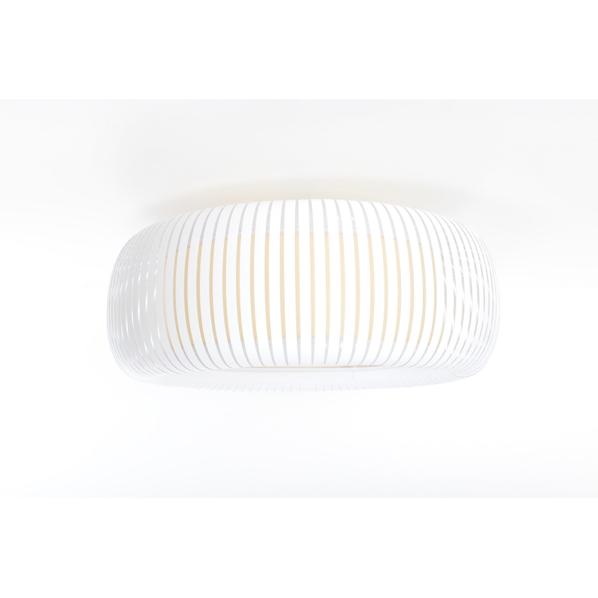 Таванно осветително тяло STRIPES 2xE27/40W/230V Ø 55 см бяло/кремаво