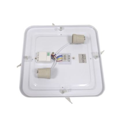 Таванно осветително тяло със сензор WILTON, 2xE27/60W/230V, 33x33 см, антрацит