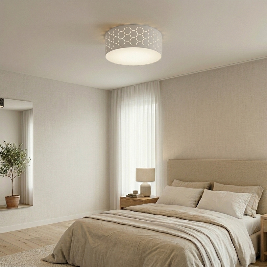 Таванно осветително тяло ULLE 1xE27/15W/230V Ø 35 см бяло