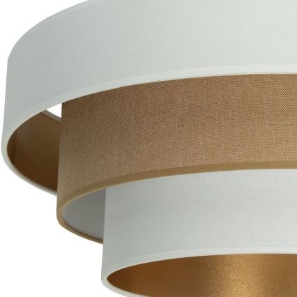 Таванно осветително тяло WENTA 1xE27/60W/230V Ø 50 cm бяло/кафяво