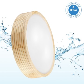 Таванно осветително тяло за баня NATURAL MODERN 3xE27/15W/230V IP54 Ø 37,5 см бор