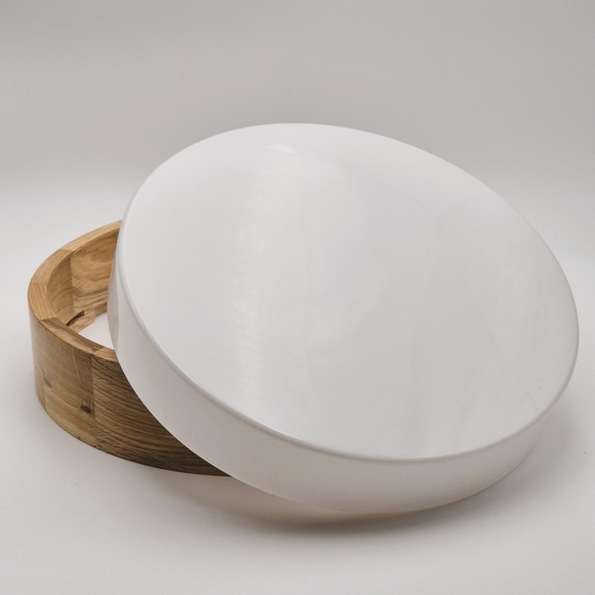 Таванно осветително тяло за баня OAK 3xE27/15W/230V дъб Ø 37 см IP54