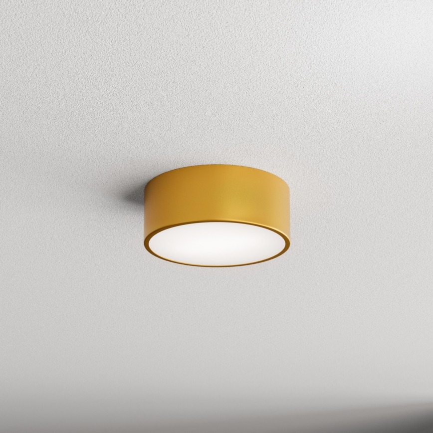 Таванно осветително тяло за баня със сензор CLEO, 1xE27/24W/230V, Ø 20 см, IP54, златисто
