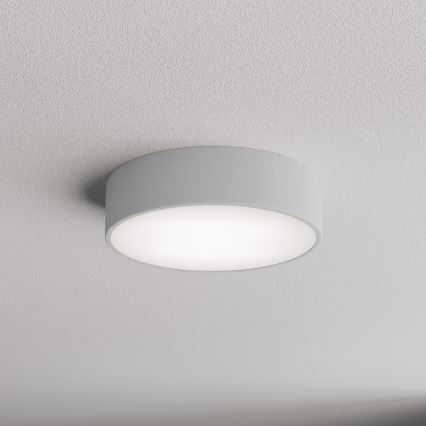 Таванно осветително тяло за баня със сензор CLEO 2xE27/24W/230V Ø 30 см сиво IP54