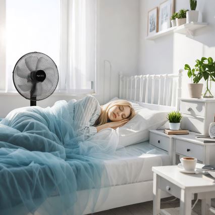 Taylor Swoden - Вентилатор на стойка 50W/230V 122 cm черен